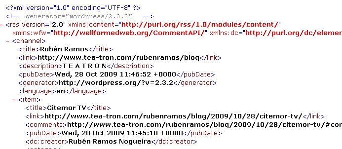 Formato XML del RSS