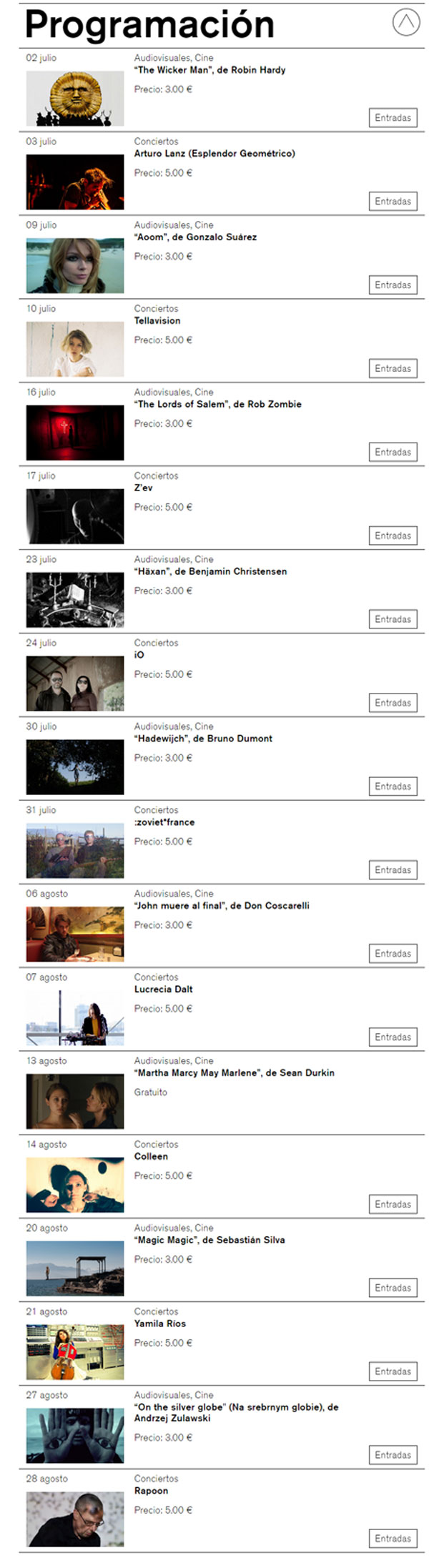 Programación de La Terraza Magnética