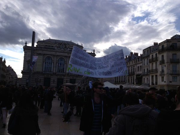 Manifestante en Montpellier