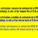 Comunicado: suspensión de la actividad del Antic Teatre del 30/10/20 al 23/11/20